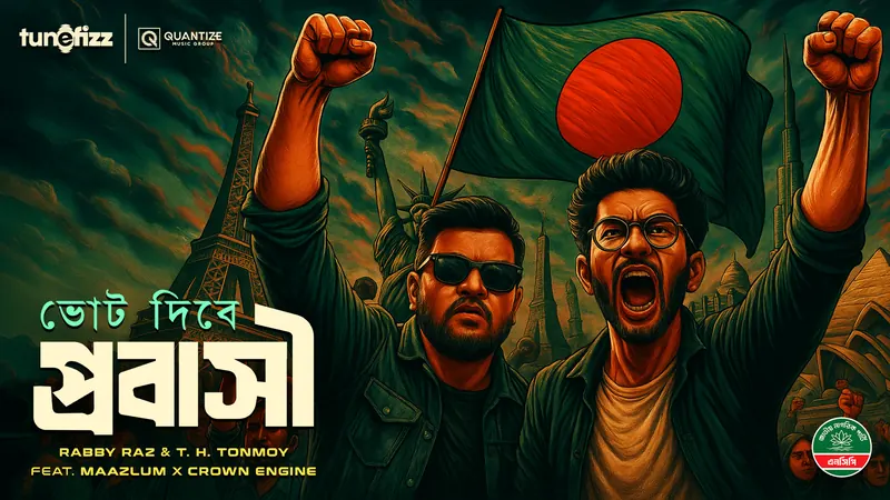 Vote Dibey Probashi campaign artwork