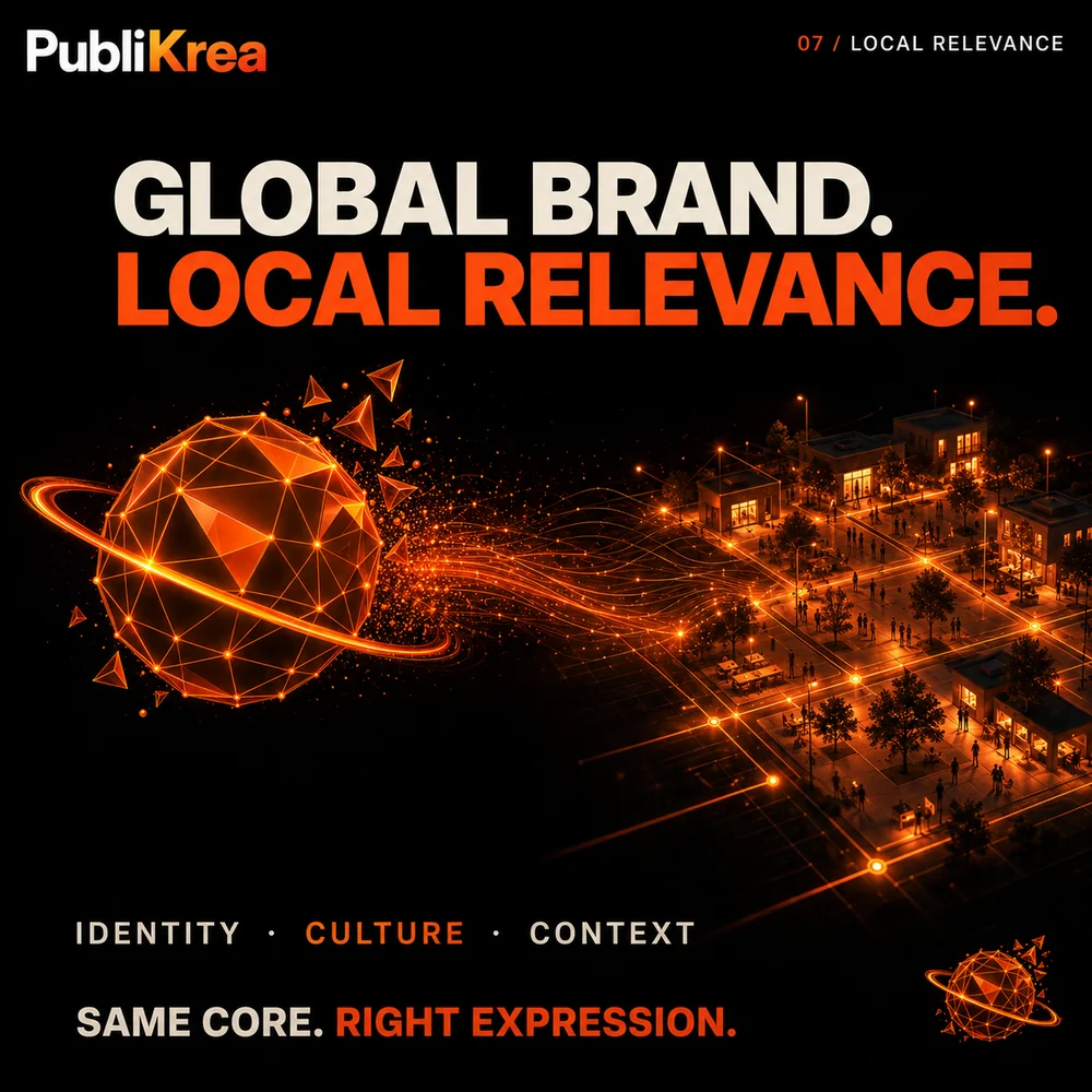 PubliKrea campaign post: global brand, local relevance