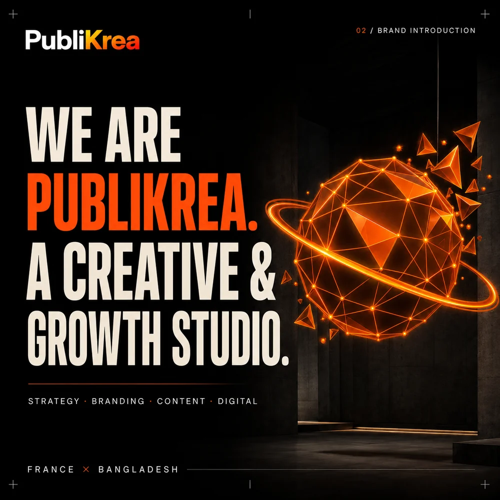 PubliKrea campaign post: we are PubliKrea, a creative and growth studio