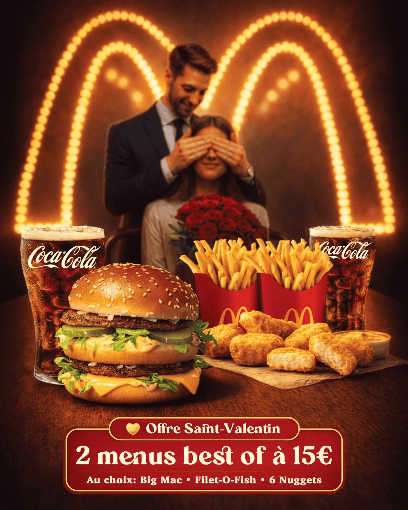 McDonald's Saint-Valentin offer visual: two best-of menus for 15 euros
